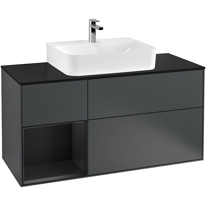Tvättställsskåp Villeroy & Boch Finion med 3 Lådor Hylla och Bänkskiva för Centrerat Tvättställ