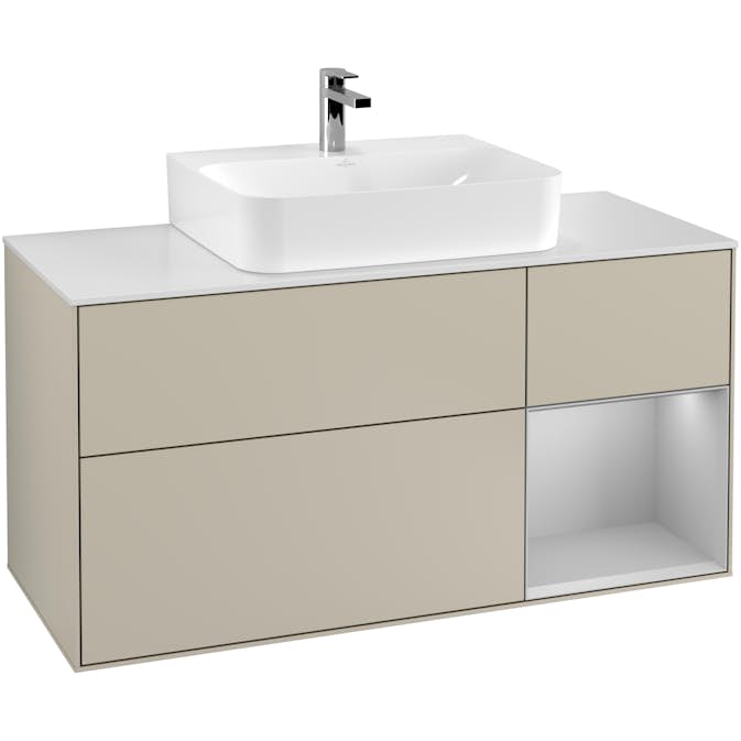 Tvättställsskåp Villeroy & Boch Finion med 3 Lådor Hylla och Bänkskiva för Centrerat Tvättställ