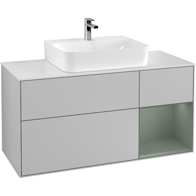 Tvättställsskåp Villeroy & Boch Finion med 3 Lådor Hylla och Bänkskiva för Centrerat Tvättställ