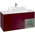 Tvättställsskåp Villeroy & Boch Finion med 3 Lådor Hylla och Bänkskiva för Centrerat Tvättställ