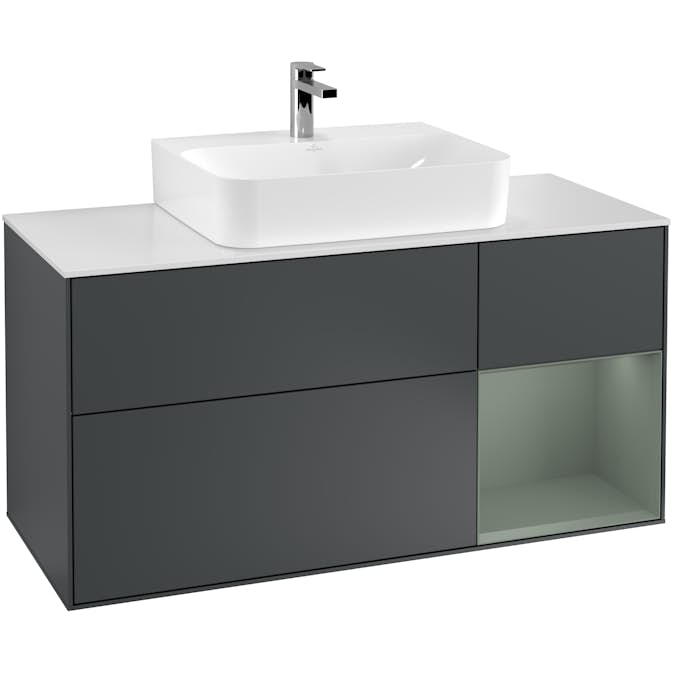 Tvättställsskåp Villeroy & Boch Finion med 3 Lådor Hylla och Bänkskiva för Centrerat Tvättställ