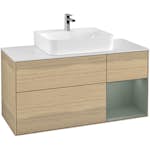 Tvättställsskåp Villeroy & Boch Finion med 3 Lådor Hylla och Bänkskiva för Centrerat Tvättställ
