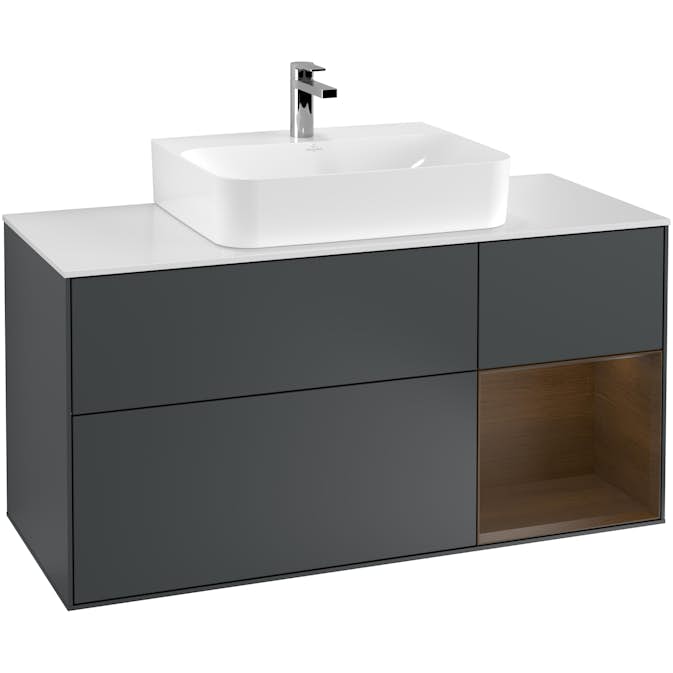 Tvättställsskåp Villeroy & Boch Finion med 3 Lådor Hylla och Bänkskiva för Centrerat Tvättställ