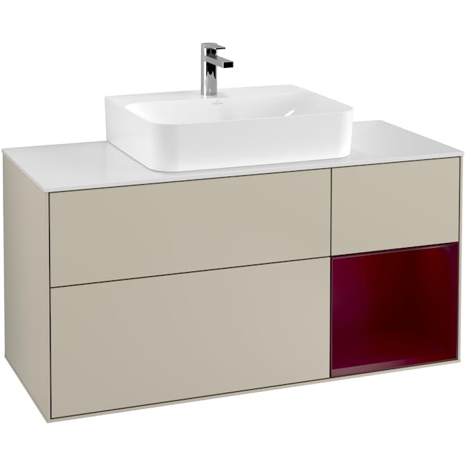 Tvättställsskåp Villeroy & Boch Finion med 3 Lådor Hylla och Bänkskiva för Centrerat Tvättställ