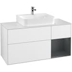 Tvättställsskåp Villeroy & Boch Finion med 3 Lådor Hylla och Bänkskiva för Centrerat Tvättställ