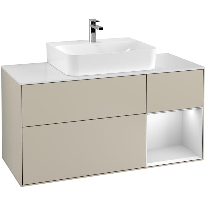 Tvättställsskåp Villeroy & Boch Finion med 3 Lådor Hylla och Bänkskiva för Centrerat Tvättställ