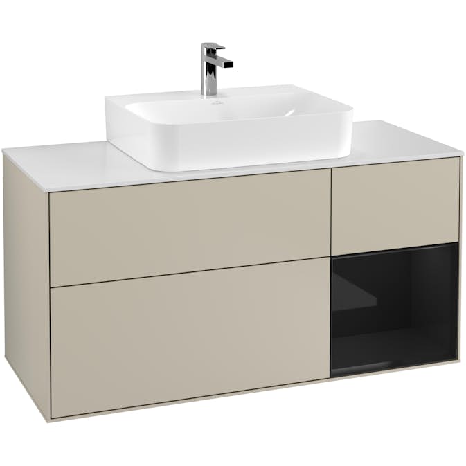 Tvättställsskåp Villeroy & Boch Finion med 3 Lådor Hylla och Bänkskiva för Centrerat Tvättställ