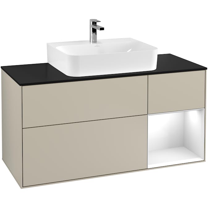 Tvättställsskåp Villeroy & Boch Finion med 3 Lådor Hylla och Bänkskiva för Centrerat Tvättställ