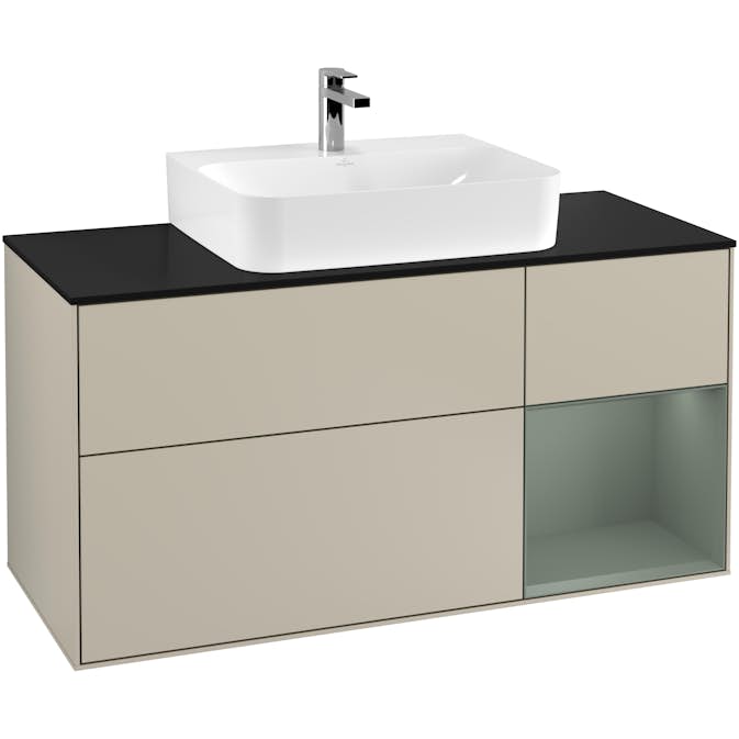 Tvättställsskåp Villeroy & Boch Finion med 3 Lådor Hylla och Bänkskiva för Centrerat Tvättställ
