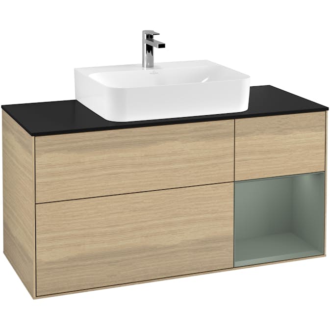 Tvättställsskåp Villeroy & Boch Finion med 3 Lådor Hylla och Bänkskiva för Centrerat Tvättställ