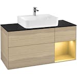 Tvättställsskåp Villeroy & Boch Finion med 3 Lådor Hylla och Bänkskiva för Centrerat Tvättställ