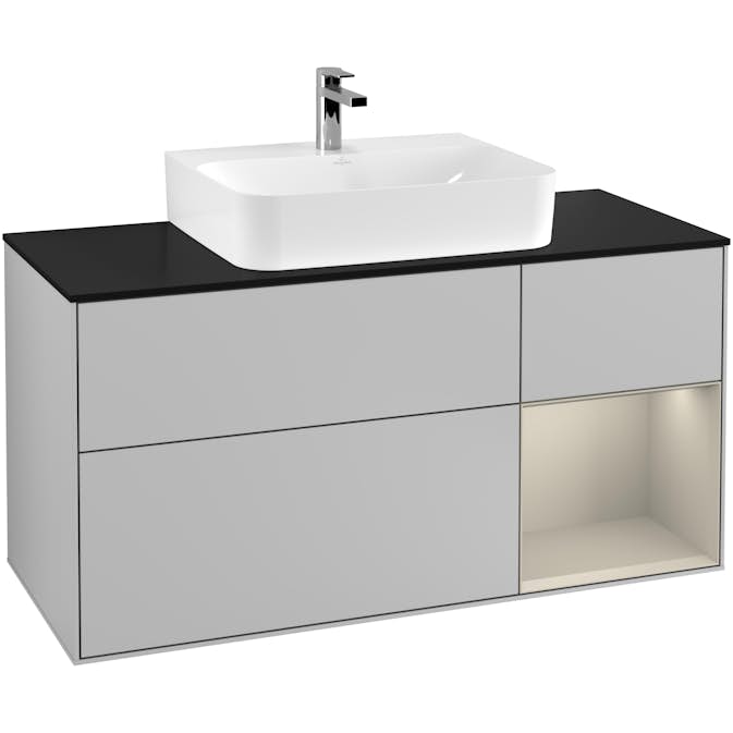 Tvättställsskåp Villeroy & Boch Finion med 3 Lådor Hylla och Bänkskiva för Centrerat Tvättställ