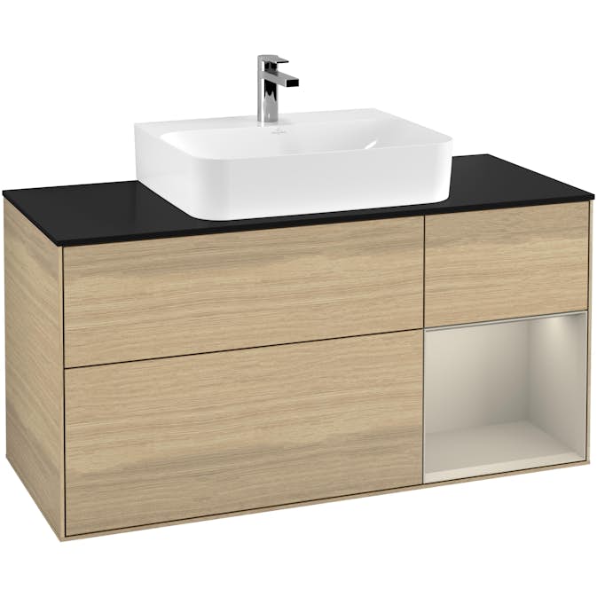 Tvättställsskåp Villeroy & Boch Finion med 3 Lådor Hylla och Bänkskiva för Centrerat Tvättställ