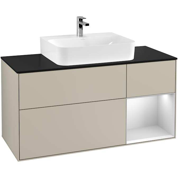 Tvättställsskåp Villeroy & Boch Finion med 3 Lådor Hylla och Bänkskiva för Centrerat Tvättställ
