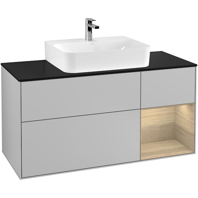 Tvättställsskåp Villeroy & Boch Finion med 3 Lådor Hylla och Bänkskiva för Centrerat Tvättställ