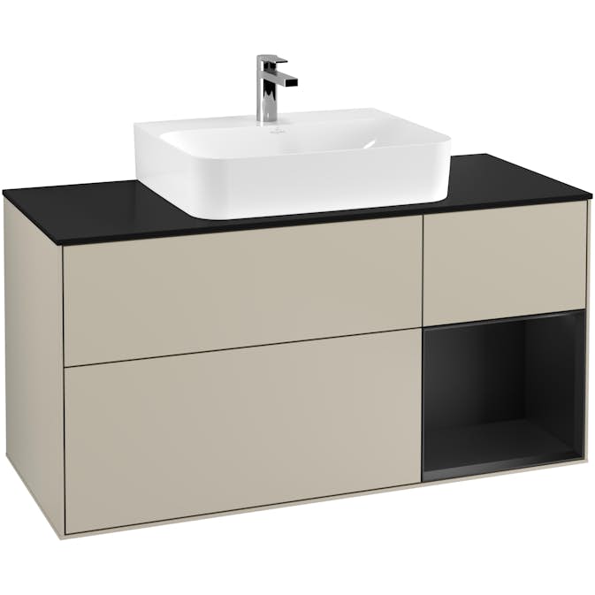 Tvättställsskåp Villeroy & Boch Finion med 3 Lådor Hylla och Bänkskiva för Centrerat Tvättställ