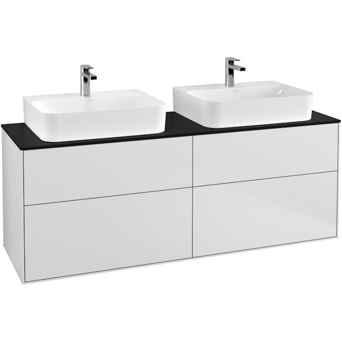 Tvättställsskåp Villeroy & Boch Finion med 4 Lådor och Bänkskiva för Två Tvättställ