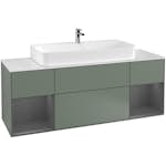 Tvättställsskåp Villeroy & Boch Finion med Två Hyllor och Bänkskiva för Centrerat Tvättställ