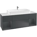 Tvättställsskåp Villeroy & Boch Finion med Två Hyllor och Bänkskiva för Centrerat Tvättställ
