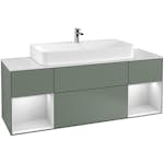 Tvättställsskåp Villeroy & Boch Finion med Två Hyllor och Bänkskiva för Centrerat Tvättställ