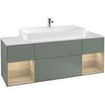 Tvättställsskåp Villeroy & Boch Finion med Två Hyllor och Bänkskiva för Centrerat Tvättställ