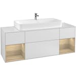Tvättställsskåp Villeroy & Boch Finion med Två Hyllor och Bänkskiva för Centrerat Tvättställ