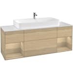 Tvättställsskåp Villeroy & Boch Finion med Två Hyllor och Bänkskiva för Centrerat Tvättställ