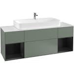 Tvättställsskåp Villeroy & Boch Finion med Två Hyllor och Bänkskiva för Centrerat Tvättställ