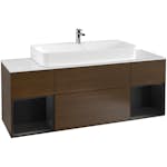 Tvättställsskåp Villeroy & Boch Finion med Två Hyllor och Bänkskiva för Centrerat Tvättställ