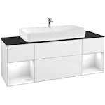 Tvättställsskåp Villeroy & Boch Finion med Två Hyllor och Bänkskiva för Centrerat Tvättställ