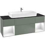 Tvättställsskåp Villeroy & Boch Finion med Två Hyllor och Bänkskiva för Centrerat Tvättställ