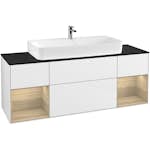 Tvättställsskåp Villeroy & Boch Finion med Två Hyllor och Bänkskiva för Centrerat Tvättställ