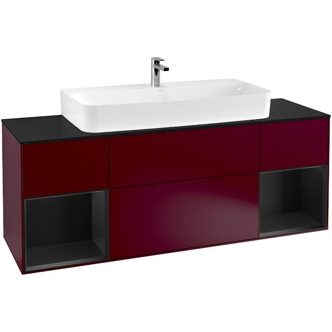 Tvättställsskåp Villeroy & Boch Finion med Två Hyllor och Bänkskiva för Centrerat Tvättställ