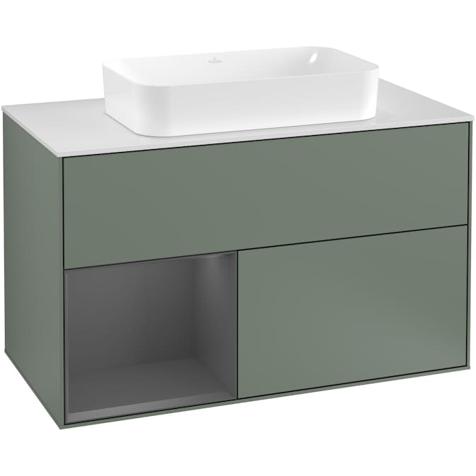 Tvättställsskåp Villeroy & Boch Finion med 2 Lådor Hylla och Bänkskiva för Fristående Tvättställ