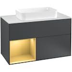 Tvättställsskåp Villeroy & Boch Finion med 2 Lådor Hylla och Bänkskiva för Fristående Tvättställ