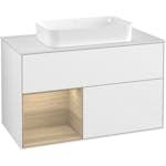 Tvättställsskåp Villeroy & Boch Finion med 2 Lådor Hylla och Bänkskiva för Fristående Tvättställ