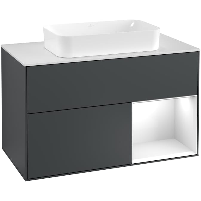 Tvättställsskåp Villeroy & Boch Finion med 2 Lådor Hylla och Bänkskiva för Fristående Tvättställ