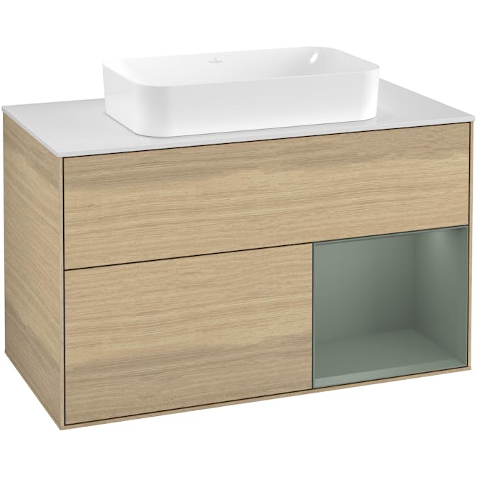 Tvättställsskåp Villeroy & Boch Finion med 2 Lådor Hylla och Bänkskiva för Fristående Tvättställ