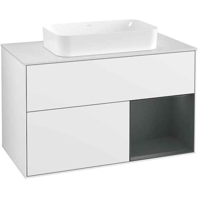 Tvättställsskåp Villeroy & Boch Finion med 2 Lådor Hylla och Bänkskiva för Fristående Tvättställ