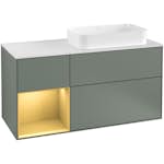 Tvättställsskåp Villeroy & Boch Finion med 3 Lådor Hylla och Bänkskiva för Ocentrerat Fristående Tvättställ