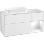 Tvättställsskåp Villeroy & Boch Finion med 3 Lådor Hylla och Bänkskiva för Ocentrerat Fristående Tvättställ