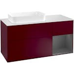 Tvättställsskåp Villeroy & Boch Finion med 3 Lådor Hylla och Bänkskiva för Ocentrerat Fristående Tvättställ