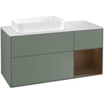 Tvättställsskåp Villeroy & Boch Finion med 3 Lådor Hylla och Bänkskiva för Ocentrerat Fristående Tvättställ