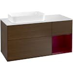 Tvättställsskåp Villeroy & Boch Finion med 3 Lådor Hylla och Bänkskiva för Ocentrerat Fristående Tvättställ