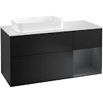 Tvättställsskåp Villeroy & Boch Finion med 3 Lådor Hylla och Bänkskiva för Ocentrerat Fristående Tvättställ