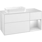 Tvättställsskåp Villeroy & Boch Finion med 3 Lådor Hylla och Bänkskiva för Ocentrerat Fristående Tvättställ