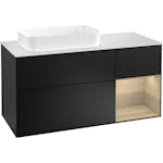 Tvättställsskåp Villeroy & Boch Finion med 3 Lådor Hylla och Bänkskiva för Ocentrerat Fristående Tvättställ