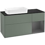 Tvättställsskåp Villeroy & Boch Finion med 3 Lådor Hylla och Bänkskiva för Ocentrerat Fristående Tvättställ