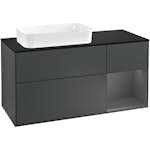 Tvättställsskåp Villeroy & Boch Finion med 3 Lådor Hylla och Bänkskiva för Ocentrerat Fristående Tvättställ