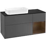 Tvättställsskåp Villeroy & Boch Finion med 3 Lådor Hylla och Bänkskiva för Ocentrerat Fristående Tvättställ